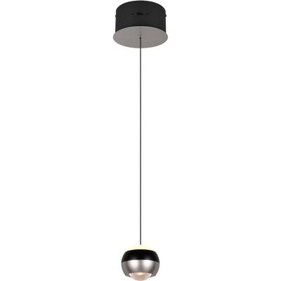 LED Hanglamp - Trio Select Orbit - 1 Lichtpunt van 8 Watt - Dimbaar - Aanpasbare Lichtkleur - Hoogte Aanpasbaar zonder Contragewicht - Mat Nikkel - Metaal