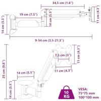 Monitor-muurbeugel 27 inch scherm gasveer 10 kg - thumbnail