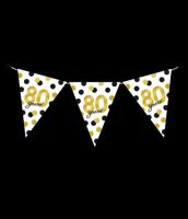 Vlaggenlijn Celebration 80 Jaar Wit/Goud/Zwart - thumbnail