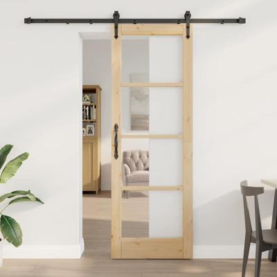 Schuifdeur Bruin 73.5 x 211 cm Hout en metaal