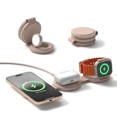 Satechi OntheGo 3-in-1 wireless oplader (15W) - Desert Rose