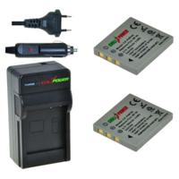 2 x NP-40 accu's voor Fujifilm - inclusief oplader en autolader - Origineel ChiliPower - thumbnail