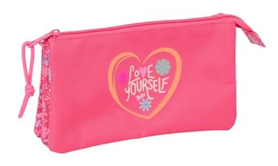 Pennenetui met 3 vakken Safta Feeling Roze 22 x 12 x 3 cm Pennenetui met 3 vakken Safta Feeling Roze 22 x 12 x 3 cm