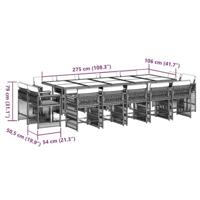 15-delige Tuinset met kussens poly rattan bruin - thumbnail