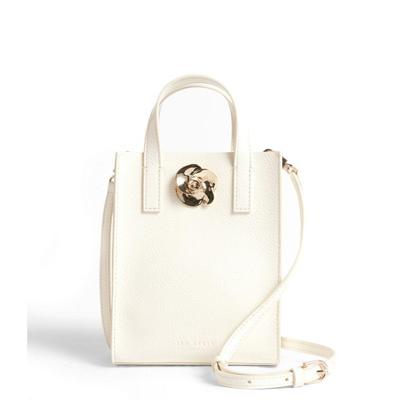 Ted Baker Roseem Rose Detail Crinkle Small Bag -Ivory