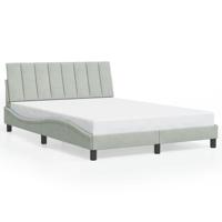 Bedframe zonder matras 140x190 cm fluweel lichtgrijs - thumbnail