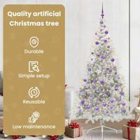 VidaXL Kunstmatig voorverlicht kerstboom met 300 led zilver 210 cm pet - thumbnail