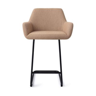 Jesper Home Barkruk 'Hiroo' Arch Black, kleur Whisper Wheat (zithoogte 66cm)