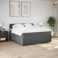 Boxspring met matras stof donkergrijs 180x200 cm - thumbnail