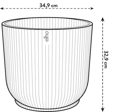 Elho Bloempot Vibes Fold Zijdewit met wielen Ø35cm - thumbnail