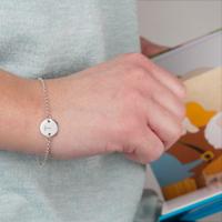 Armband met initialen - Zilver - 16 cm - thumbnail