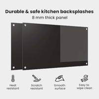 VidaXL Keuken achterwand 2 pcs zwart 90 x 50 cm gehard glas - thumbnail