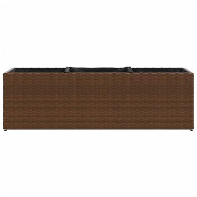 Plantenbakken met 3 potten 2 st 105x30x32 cm poly rattan bruin