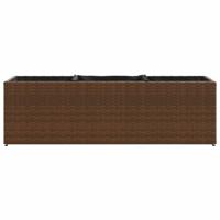 Plantenbakken met 3 potten 2 st 105x30x32 cm poly rattan bruin - thumbnail