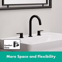 Hansgrohe Wastafelmengkraan Vernis Shape 3-Gats Met Trekwaste Mat Zwart - thumbnail