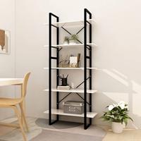 Boekenkast met 5 schappen 80x30x175 cm bewerkt hout wit - thumbnail