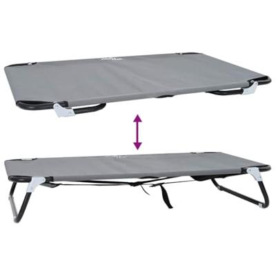 VidaXL Hondenbed lichtgrijs 90 x 55 x 18 cm staal