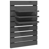 Nachtkastjes wandgemonteerd 2 st massief grenenhout grijs - thumbnail