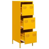 Hoge kast 39x35x103,5 cm staal mosterdgeel - thumbnail