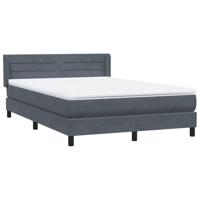 Boxspring met matras fluweel donkergrijs 140x220 cm - thumbnail