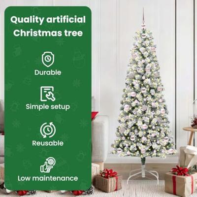 VidaXL Kunstmatige inklapbare kerstboom groen en wit 180 cm