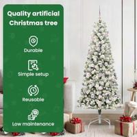 VidaXL Kunstmatige inklapbare kerstboom groen en wit 180 cm - thumbnail