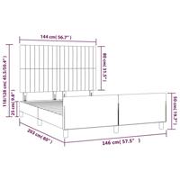 Bedframe met hoofdeinde fluweel roze 140x200 cm - thumbnail