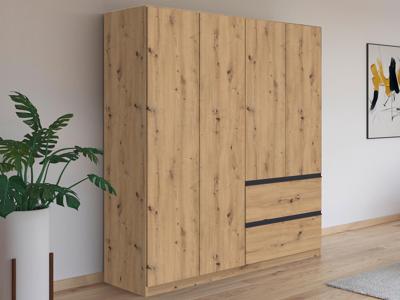 Kledingkast CONSTANTINOS 4 deuren 2 lades artisan eik Kledingkast CONSTANTINOS 4 deuren 2 lades artisan eik
