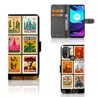 Motorola Moto E20 | E30 | E40 | Flip Cover | Postzegels | Portemonnee hoesje - thumbnail