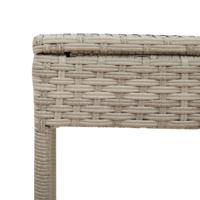 3-delige Ligbeddenset met kussens poly rattan lichtgrijs - thumbnail