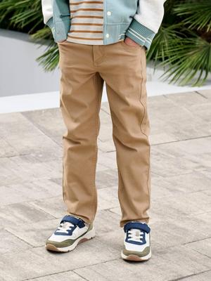 Onverwoestbare jongensbroek die makkelijk aan te trekken is beige