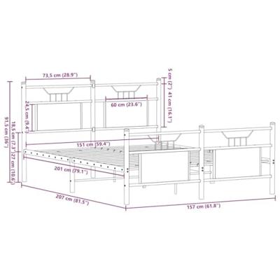 Bedframe zonder matras hout sonoma eikenkleurig 150x200 cm Bedframe zonder matras hout sonoma eikenkleurig 150x200 cm