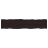 Tafelblad natuurlijke rand 200x40x(2-4)cm eikenhout donkerbruin - thumbnail