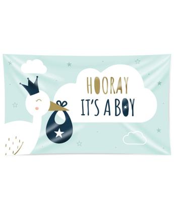 Gevelvlag Geboorte 'Hooray It`s A Boy'