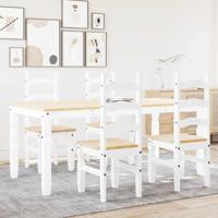 5-delige Eethoek Panama massief grenenhout wit - thumbnail