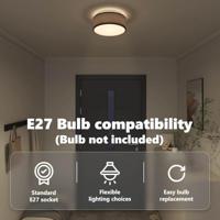 VidaXL Plafonnière met schijnwerpers zwart 30 x 30 x 13,5 cm stof - thumbnail