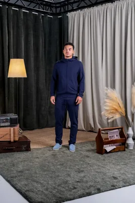 Cou7ure Essentials Reflection Hoodie Trainingspak Heren Donkerblauw - Maat M - Kleur: Donkerblauw | Soccerfanshop