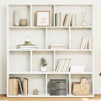Boekenkast 132x29x141,5 cm bewerkt hout wit - thumbnail