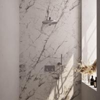 Brushed Carving thermostatische inbouw regendouche set 50 - 30 cm douchekop en handdouche met RVS geborsteld PVD - thumbnail