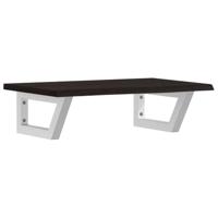 Badkamer wandschap staal en massief eikenhout - thumbnail