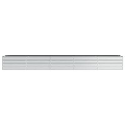 Plantenbak verhoogd 400x80x45 cm gegalvaniseerd staal zilver - thumbnail