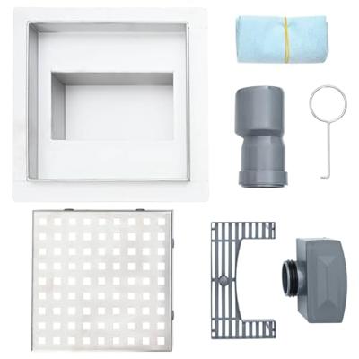 VidaXL Dot doucheafvoer zilver 15 x 15 cm roestvrij staal 304