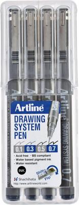 Fineliner artline technisch 0.1-0.3-0.5-0.7mm zw