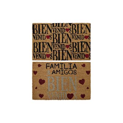 Deurmat DKD Home Decor Rood Zwart Bruin Rubber 2 Stuks Stads Kokosvezel (60 x 40 x 1,5 cm)