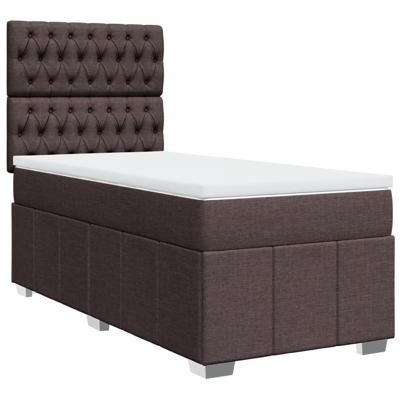 Boxspring met matras stof donkerbruin 120x200 cm - thumbnail