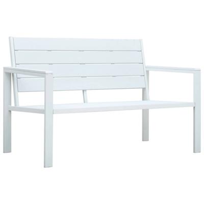 VidaXL Tuinbank hout-look 120 cm hdpe wit VidaXL Tuinbank hout-look 120 cm hdpe wit