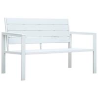 VidaXL Tuinbank hout-look 120 cm hdpe wit - thumbnail