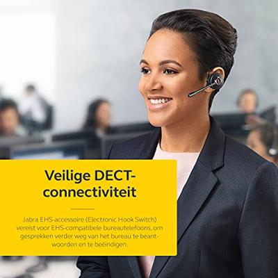 Jabra Engage 75 On-Ear Dect Convertible Headset - Skype for Business gecertificeerde draadloze hoofdtelefoon met noise-cancelling voor tafeltelefoons en softphones - zwart