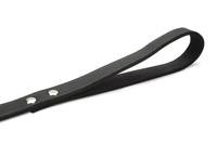 Hondenriem van leer 130cm x 20mm zwart - thumbnail