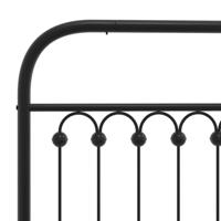 Bedframe met hoofdbord metaal zwart 90x190 cm - thumbnail